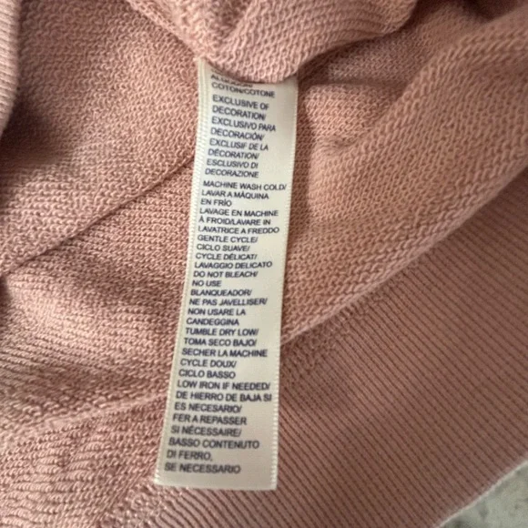 Rebecca Minkoff Off Shoulder Embroidered Sweatshirt Pink Boho Size S - Picture 9 of 12